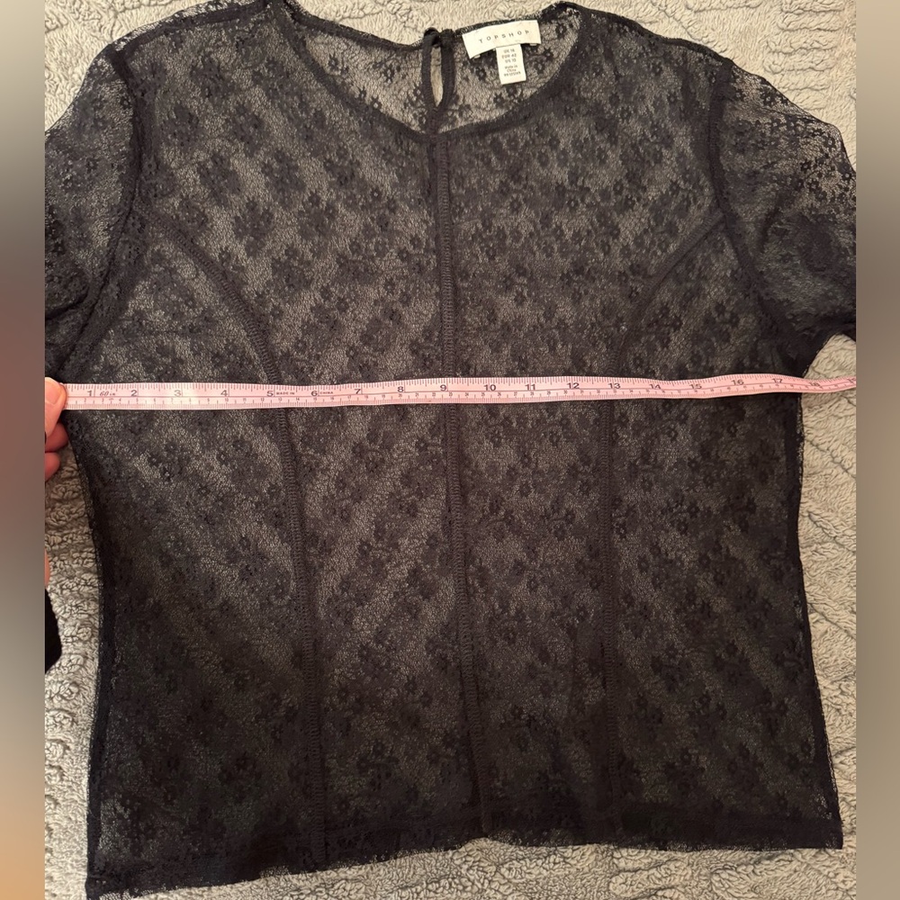 TopShop Black Lace Top - size 10 (M) - Picture 12 of 13